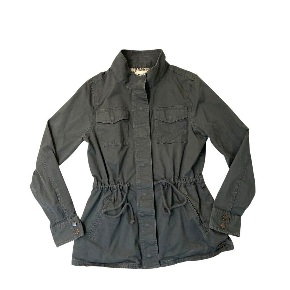 PACT Twill Field Jacket Safari Utility Cargo Long Sleeve Charcoal size Medium
